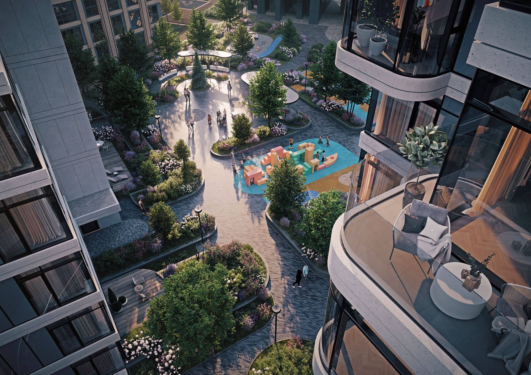 Всесезонный двор-парк для жителей