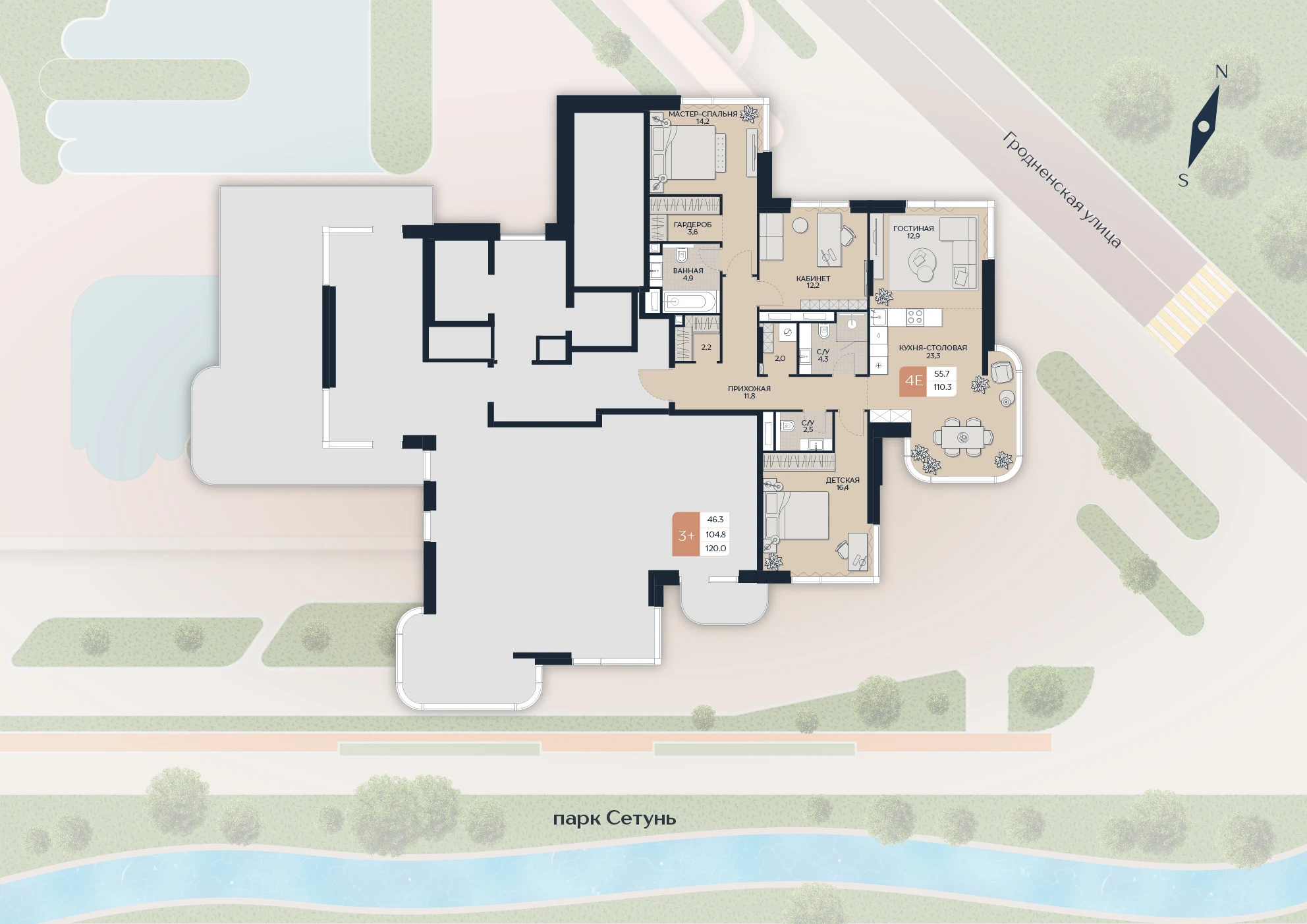 Расположение квартиры 78 на плане здания