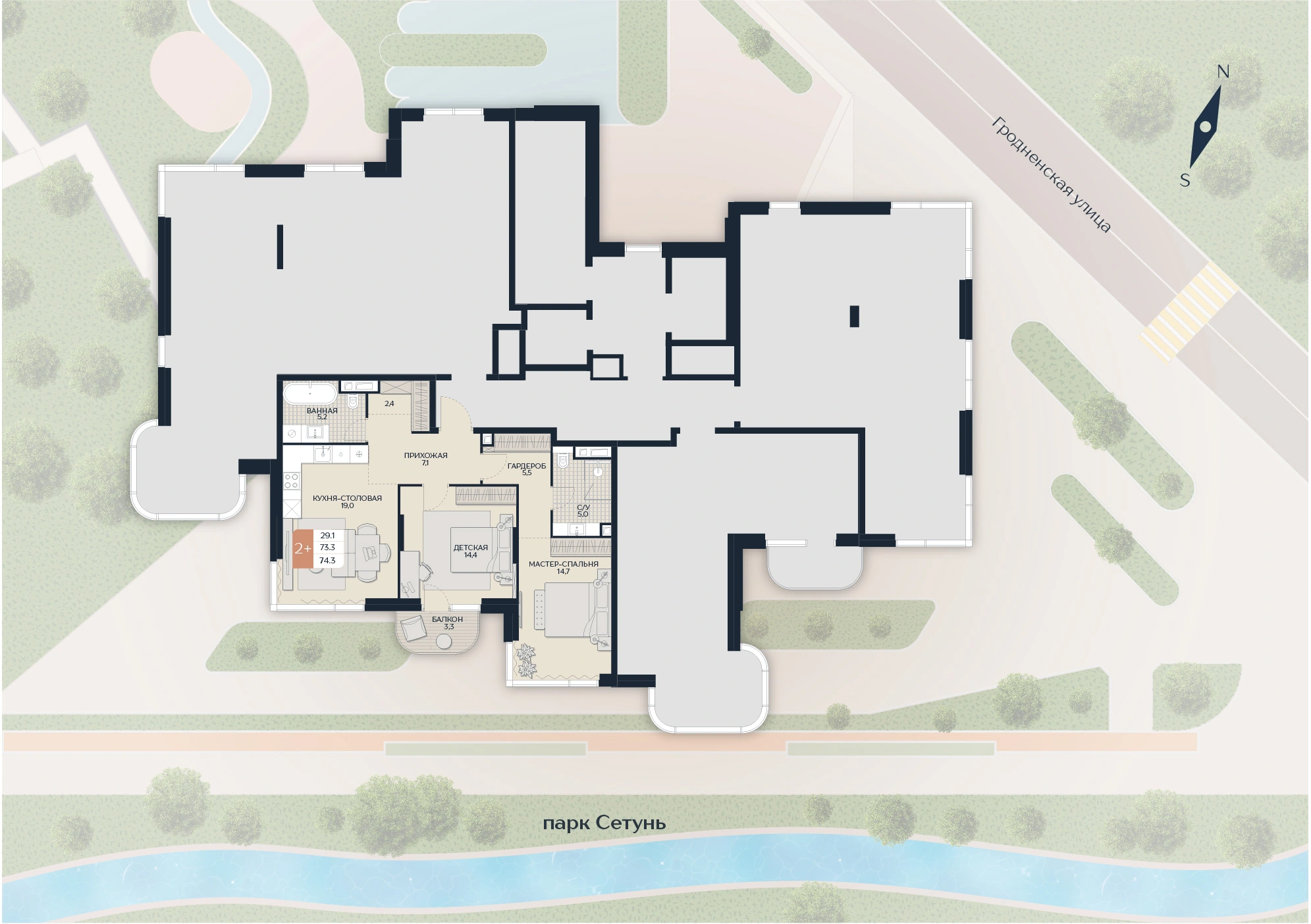Расположение квартиры 27 на плане здания