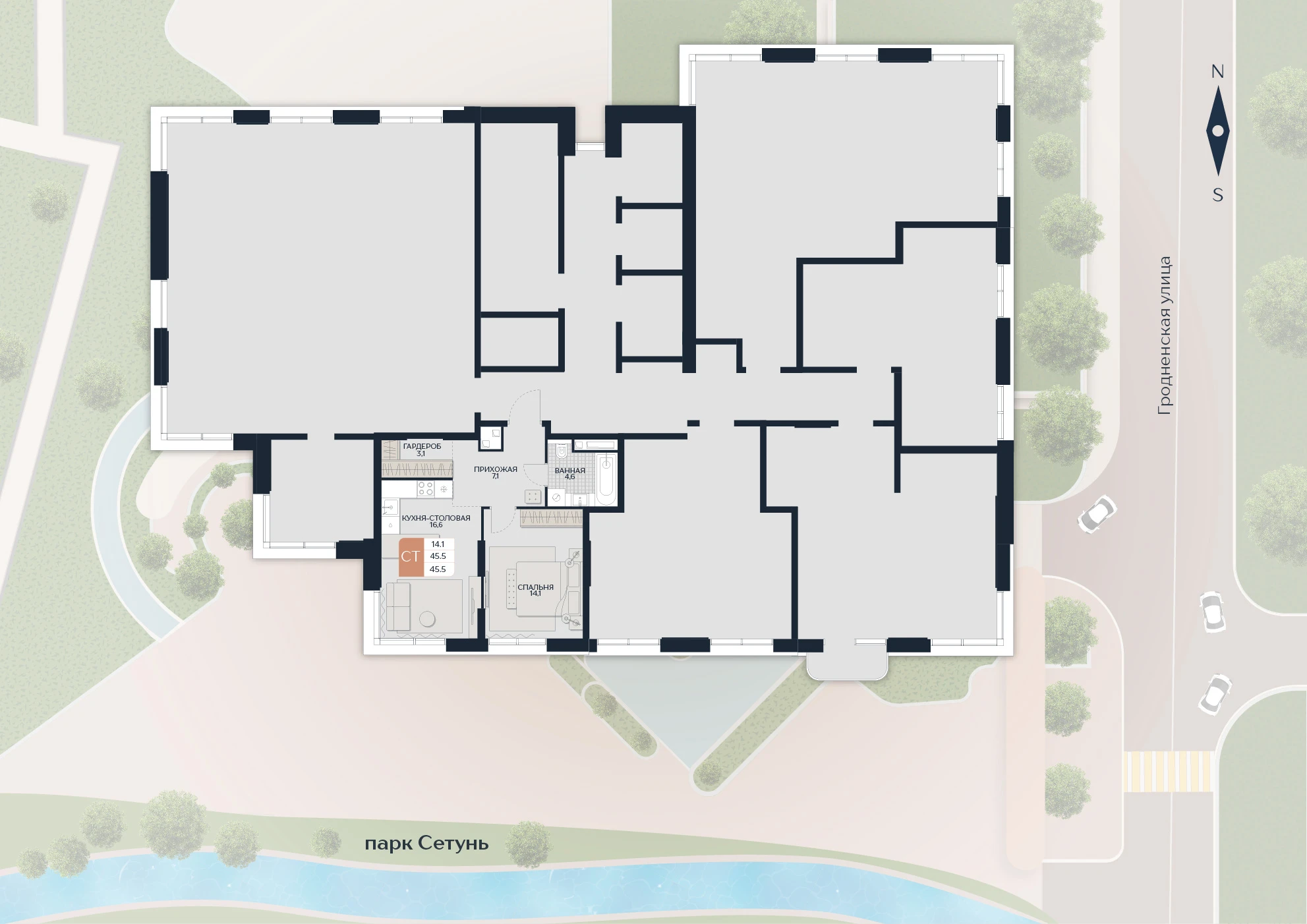 Расположение квартиры 149 на плане здания