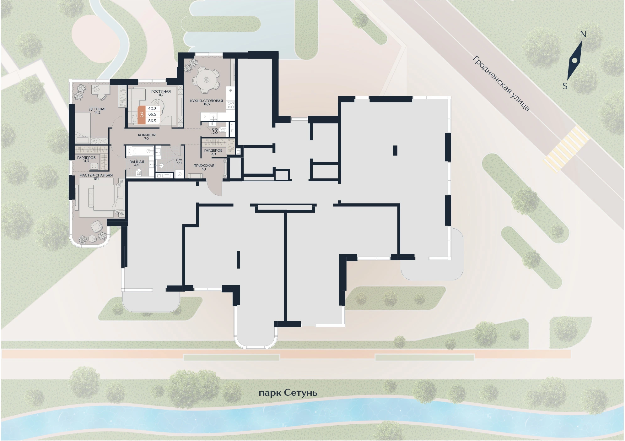 Расположение квартиры 20 на плане здания
