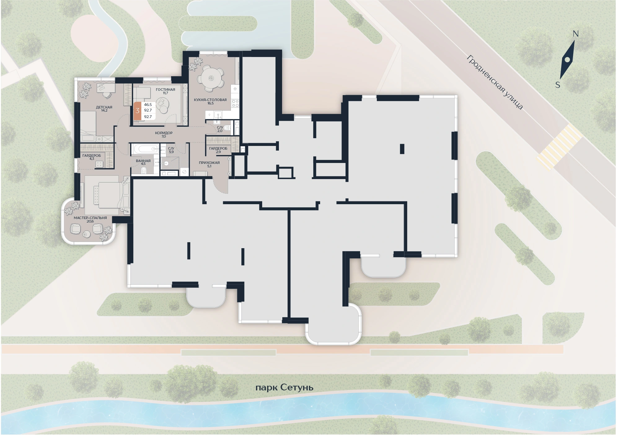 Расположение квартиры 28 на плане здания