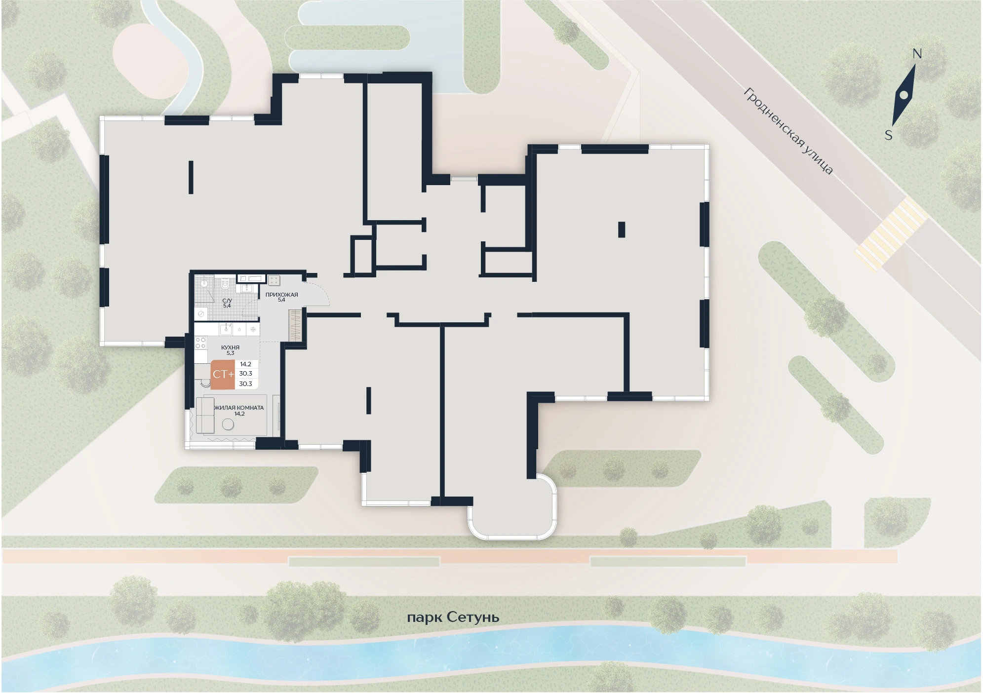 Расположение квартиры 9 на плане здания